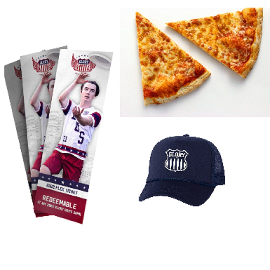 2024 Group Tickets, pizza and soda, Glory hat OR disc $30 each (10-19 People)